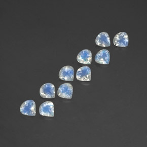3.25 ct White Rainbow Moonstone Stone, Natural Rainbow Moonstone in Pear Facet Shape for Sale