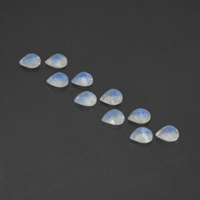 Rainbow Moonstone Gemstone in 5.1 x 4.9 mm Size for Sale, Rainbow Moonstone Stone in Blue White Color