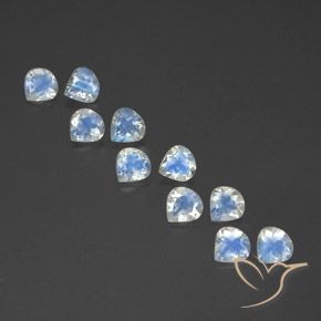 3.71ctw Natural Bluish White Rainbow Moonstone, Pear Shape, Transparent