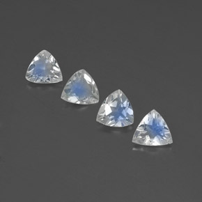 1.88 ct White Rainbow Moonstone Gemstone, Rainbow Moonstone Gem in Trillion Facet Shape for Sale.