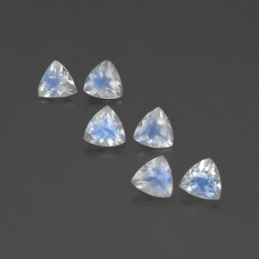 2.35 ct White Rainbow Moonstone Gemstone, Rainbow Moonstone Gem in Trillion Facet Shape for Sale.