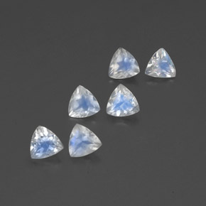 2.35 ct White Rainbow Moonstone Stone, Natural Rainbow Moonstone in Trillion Facet Shape for Sale
