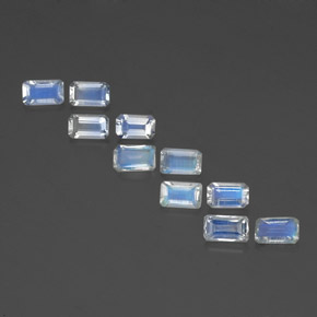 2.78 ct White Rainbow Moonstone Gemstone, Rainbow Moonstone Gem in Octagon Facet Shape for Sale.