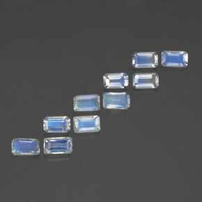 2.78 ct White Rainbow Moonstone Stone, Natural Rainbow Moonstone in Octagon Facet Shape for Sale