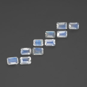 5.34 ct White Rainbow Moonstone Stone, Natural Rainbow Moonstone in Octagon Facet Shape for Sale
