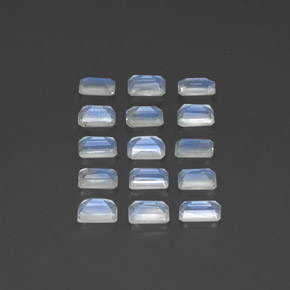 Rainbow Moonstone Gemstone in 5 x 3.2 mm Size for Sale, Rainbow Moonstone Stone in Bluish White Color