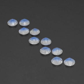 Rainbow Moonstone Gemstone in 5 mm (calibrated) Size for Sale, Rainbow Moonstone Stone in Bluish White Color