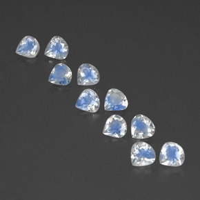 3.04 ct White Rainbow Moonstone Gemstone, Rainbow Moonstone Gem in Pear Facet Shape for Sale.