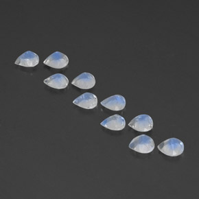 Rainbow Moonstone Gemstone in 4.9 x 4.8 mm Size for Sale, Rainbow Moonstone Stone in Bluish White Color