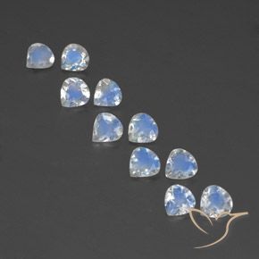 3.16ctw Natural Bluish White Rainbow Moonstone, Pear Shape, Transparent
