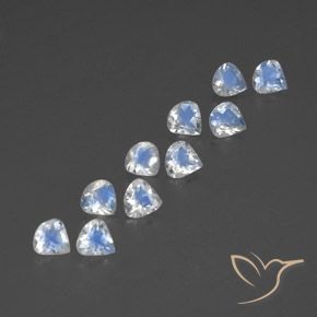 3.18 ctw White Rainbow Moonstone Stones, Natural Rainbow Moonstone in Pear Facet Shape for Sale