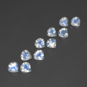 3.85 ctw White Rainbow Moonstone Stones, Natural Rainbow Moonstone in Pear Facet Shape for Sale