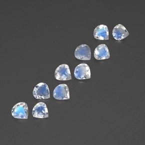 2.88 ctw White Rainbow Moonstone Stones, Natural Rainbow Moonstone in Pear Facet Shape for Sale