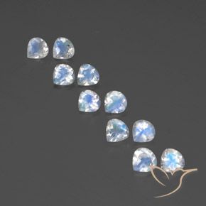 3.78ctw Natural Bluish White Rainbow Moonstone, Pear Shape, Transparent