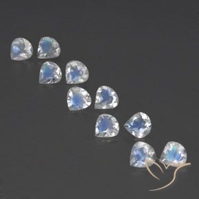 3.12ctw Natural Bluish White Rainbow Moonstone, Pear Shape, Transparent