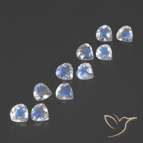 2.82 ctw White Rainbow Moonstone Stones, Natural Rainbow Moonstone in Pear Facet Shape for Sale
