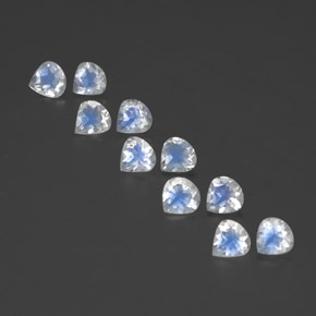3.52 ct White Rainbow Moonstone Gemstone, Rainbow Moonstone Gem in Pear Facet Shape for Sale.