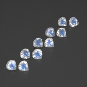 3.52 ct White Rainbow Moonstone Stone, Natural Rainbow Moonstone in Pear Facet Shape for Sale
