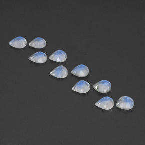 Rainbow Moonstone Gemstone in 5 x 5 mm Size for Sale, Rainbow Moonstone Stone in Bluish White Color