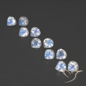 3.83ctw Natural Bluish White Rainbow Moonstone, Pear Shape, Transparent