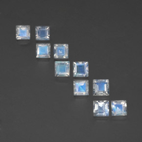 0.4ct Square Facet Bluish White Rainbow Moonstone for sale thumb image of 0.4ct Square Facet Bluish White Rainbow Moonstone (ID: 351833)