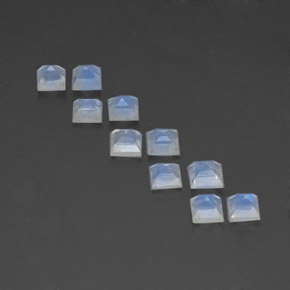 Rainbow Moonstone Gemstones in 4 x 4 mm (calibrated) Size for Sale, Rainbow Moonstone Stones in White Blue Color