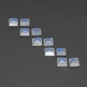 Rainbow Moonstone Gemstone in 4.3 x 4.3 mm Size for Sale, Rainbow Moonstone Stone in Bluish White Color