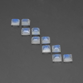 Rainbow Moonstone Gemstone in 4 x 3.9 mm Size for Sale, Rainbow Moonstone Stone in Bluish White Color