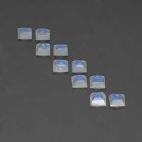 Rainbow Moonstone Gemstone in 4 x 4 mm (calibrated) Size for Sale, Rainbow Moonstone Stone in Bluish White Color