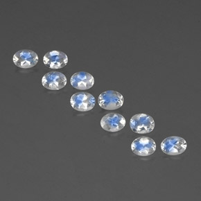 1.63 ct White Rainbow Moonstone Gemstone, Rainbow Moonstone Gem in Oval Facet Shape for Sale.