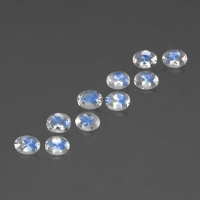 1.63 ct White Rainbow Moonstone Stone, Natural Rainbow Moonstone in Oval Facet Shape for Sale