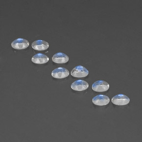 Rainbow Moonstone Gemstone in 4.2 x 3.2 mm Size for Sale, Rainbow Moonstone Stone in Bluish White Color