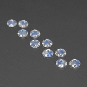 1.41 ct White Rainbow Moonstone Gemstone, Rainbow Moonstone Gem in Oval Facet Shape for Sale.