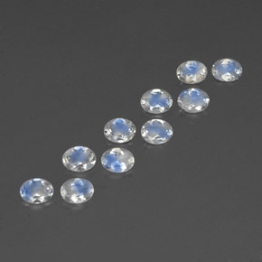1.41 ct White Rainbow Moonstone Stone, Natural Rainbow Moonstone in Oval Facet Shape for Sale