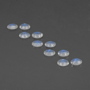 Rainbow Moonstone Gemstone in 4.1 x 3.1 mm Size for Sale, Rainbow Moonstone Stone in Bluish White Color