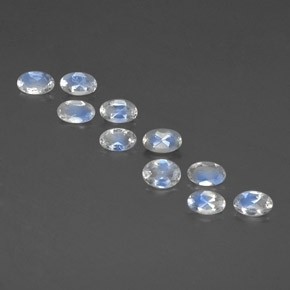 2.07 ct White Rainbow Moonstone Gemstone, Rainbow Moonstone Gem in Oval Facet Shape for Sale.