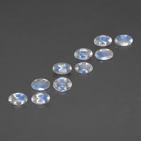 2.07 ct White Rainbow Moonstone Stone, Natural Rainbow Moonstone in Oval Facet Shape for Sale