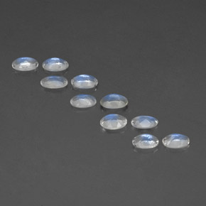 Rainbow Moonstone Gemstone in 4.2 x 3.2 mm Size for Sale, Rainbow Moonstone Stone in Bluish White Color