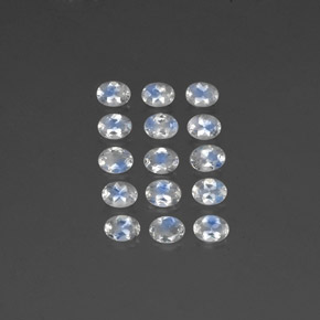 2.53 ct White Rainbow Moonstone Gemstone, Rainbow Moonstone Gem in Oval Facet Shape for Sale.