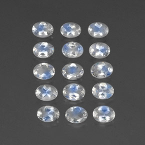 2.53 ct White Rainbow Moonstone Stone, Natural Rainbow Moonstone in Oval Facet Shape for Sale