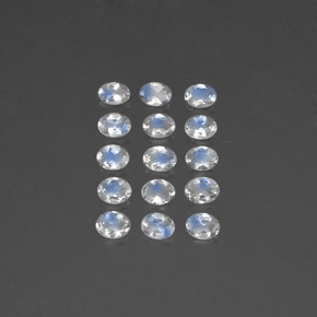 2.11 ct White Rainbow Moonstone Gemstone, Rainbow Moonstone Gem in Oval Facet Shape for Sale.