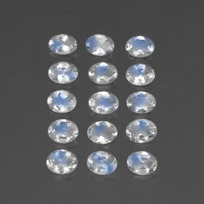 2.11 ct White Rainbow Moonstone Stone, Natural Rainbow Moonstone in Oval Facet Shape for Sale
