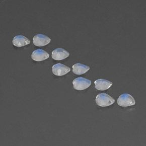 Rainbow Moonstone Gemstone in 4.1 x 4.1 mm Size for Sale, Rainbow Moonstone Stone in Bluish White Color