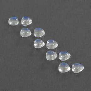 Rainbow Moonstone Gemstone in 4 x 3.9 mm Size for Sale, Rainbow Moonstone Stone in Bluish White Color