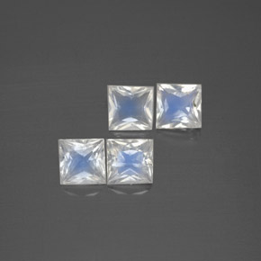 1.4ct Princess-Cut Bluish White Rainbow Moonstone for sale thumb image of 1.4ct Princess-Cut Bluish White Rainbow Moonstone (ID: 383001)