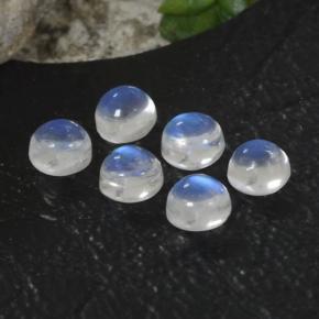0.9ct Round Cabochon Blue White Rainbow Moonstone for sale thumb image of 0.9ct Round Cabochon Blue White Rainbow Moonstone (ID: 468039)