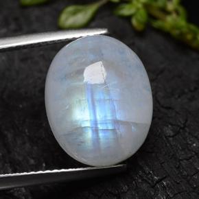 10.8ct Oval Cabochon Bluish White Rainbow Moonstone Gem for sale 10.8ct Oval Cabochon Bluish White Rainbow Moonstone Gem (ID: 491377)