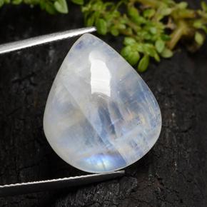 19.2ct Pear Cabochon Bluish White Rainbow Moonstone for sale thumb image of 19.2ct Pear Cabochon Bluish White Rainbow Moonstone (ID: 491553)