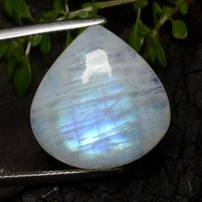 16.7ct Pear Cabochon Bluish White Rainbow Moonstone Gem for sale 16.7ct Pear Cabochon Bluish White Rainbow Moonstone Gem (ID: 491945)