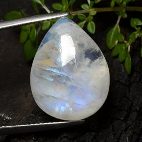 17ct Pear Cabochon Bluish White Rainbow Moonstone for sale thumb image of 17ct Pear Cabochon Bluish White Rainbow Moonstone (ID: 491946)
